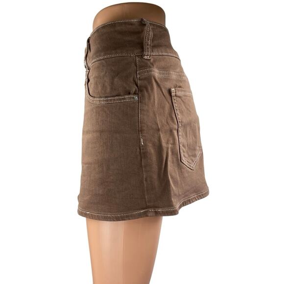 Pacsun Women's Brown High Waisted Straight Pencil Denim Jean Skirt Size 29 - Picture 2 of 4